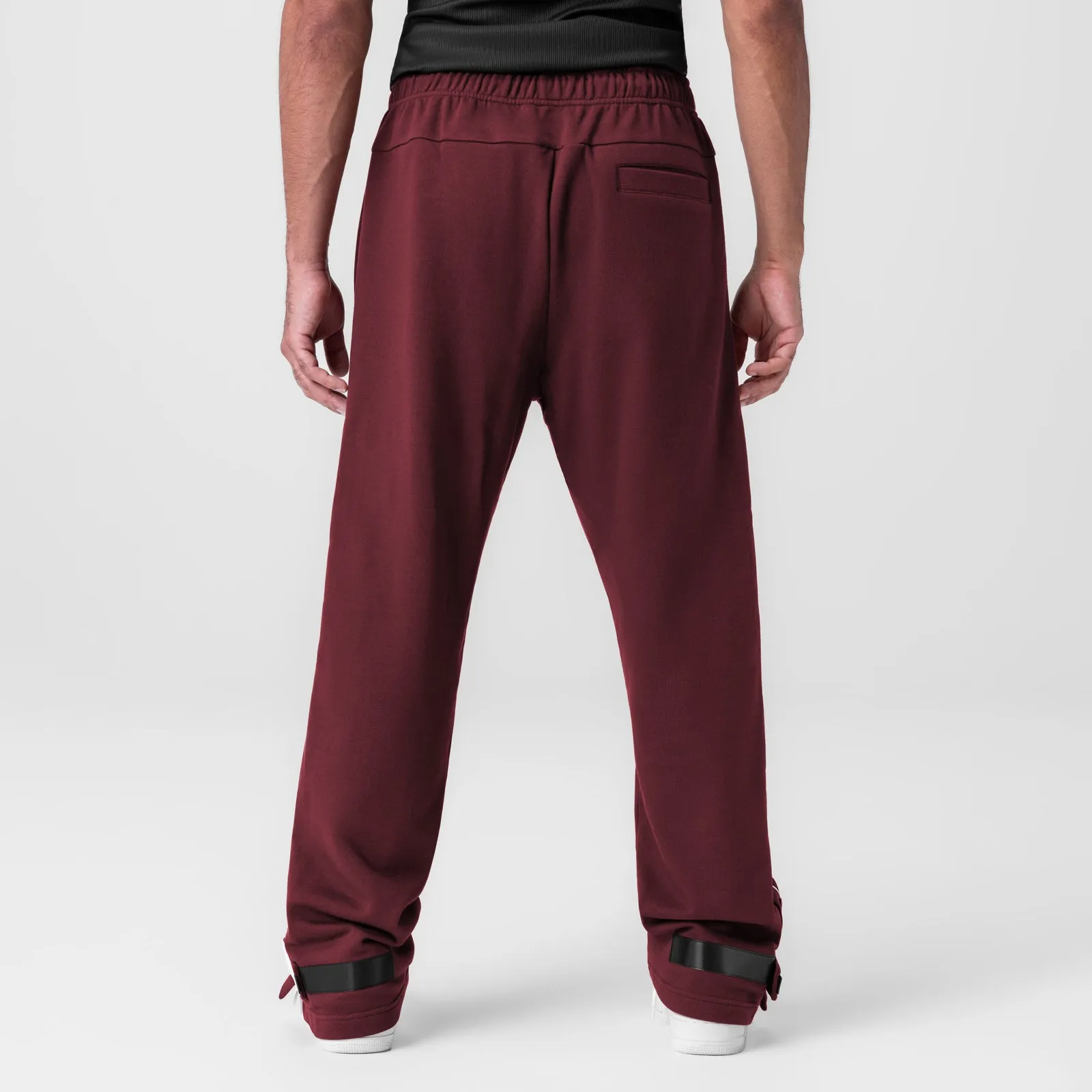 0998. Herringbone Terry Snap Button Sweats - Crimson