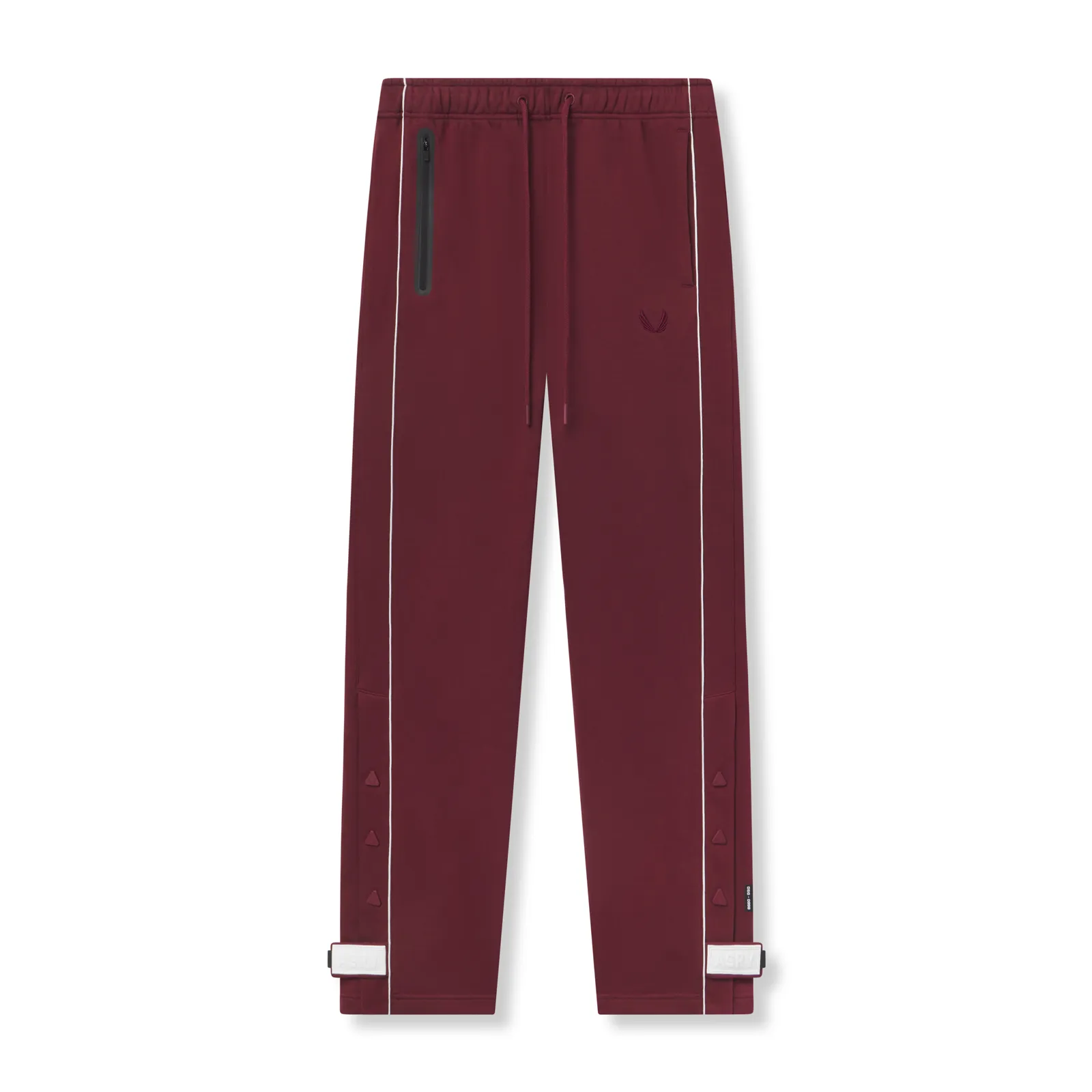 0998. Herringbone Terry Snap Button Sweats - Crimson