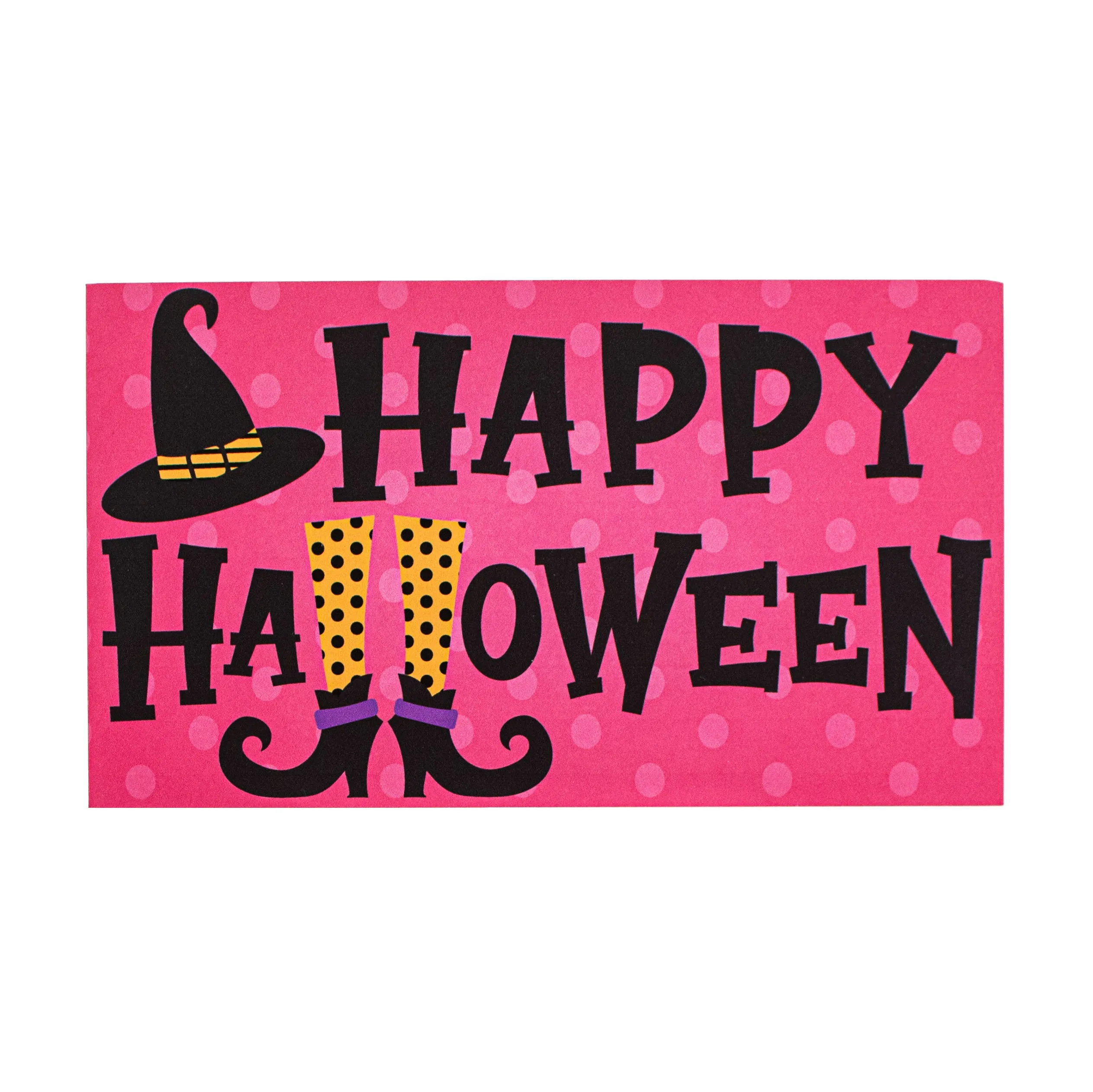 10" Waterproof Sign: Pink Happy Halloween Witch Legs