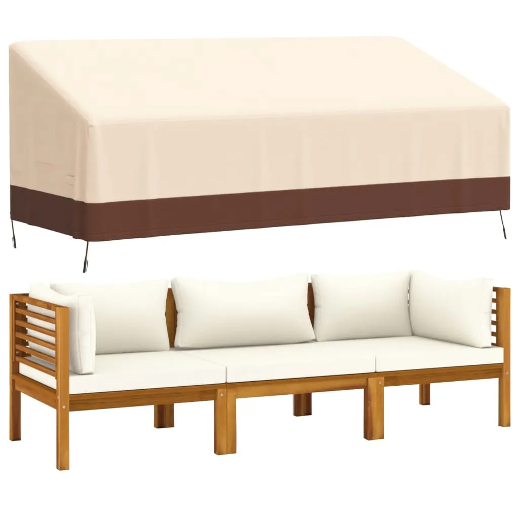 3-Seater Bench Cover Beige 204x86x48/73 cm 600D Oxford