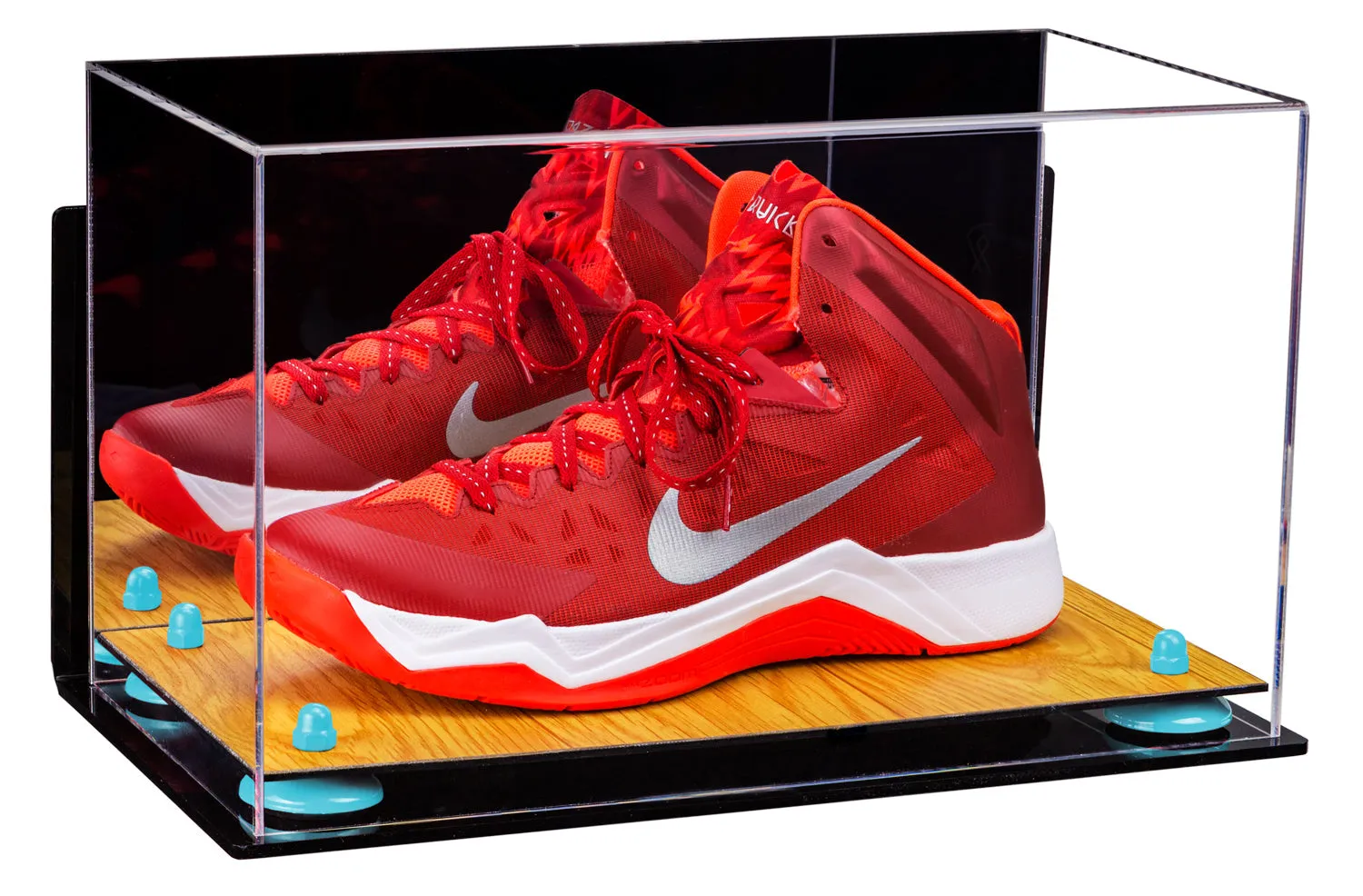 Acrylic Large Single Shoe Display Case for Basketball Shoe, Soccer, Football Cleat - 15x8x9 Mirror Wall Mounts (V11/A013)