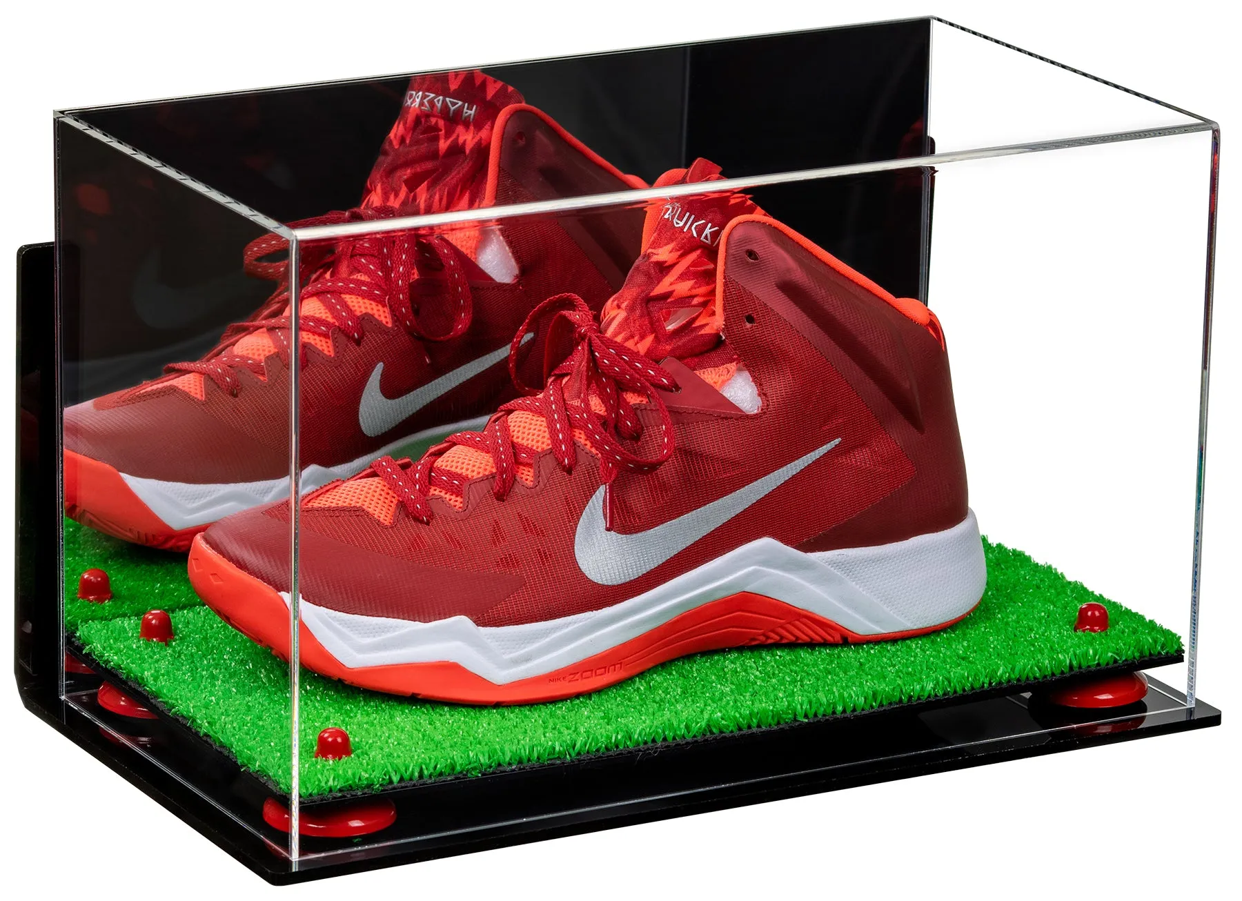 Acrylic Large Single Shoe Display Case for Basketball Shoe, Soccer, Football Cleat - 15x8x9 Mirror Wall Mounts (V11/A013)