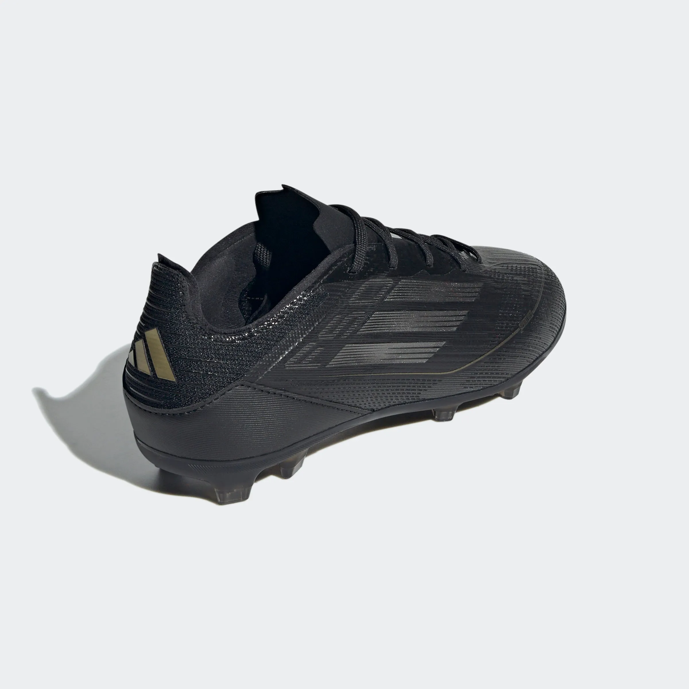 adidas F50 PRO Firm Ground Soccer Cleats | Core Black-Iron Metallic-Gold Metallic | Kid's Unisex