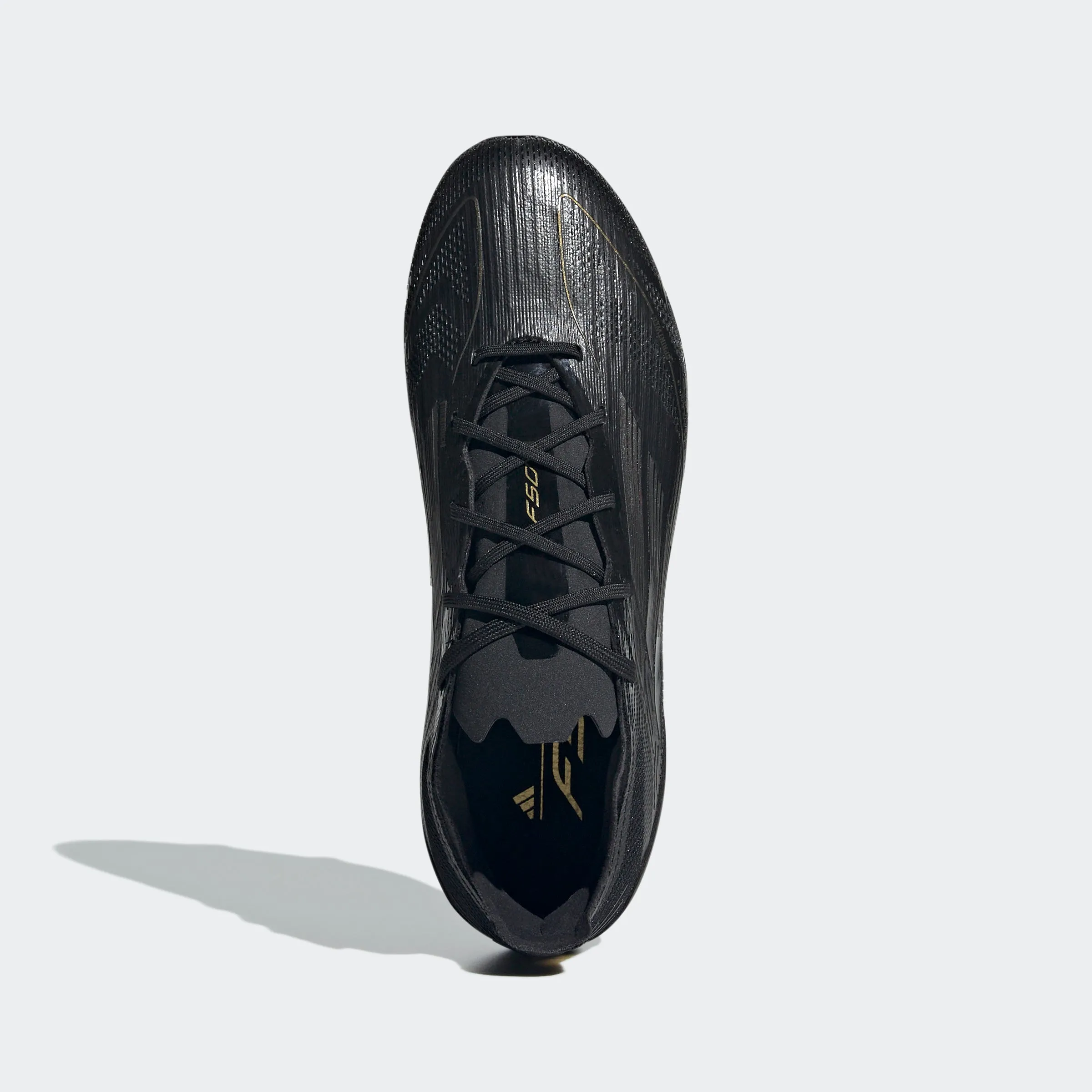 adidas F50 PRO Firm Ground Soccer Cleats | Core Black-Iron Metallic-Gold Metallic | Kid's Unisex