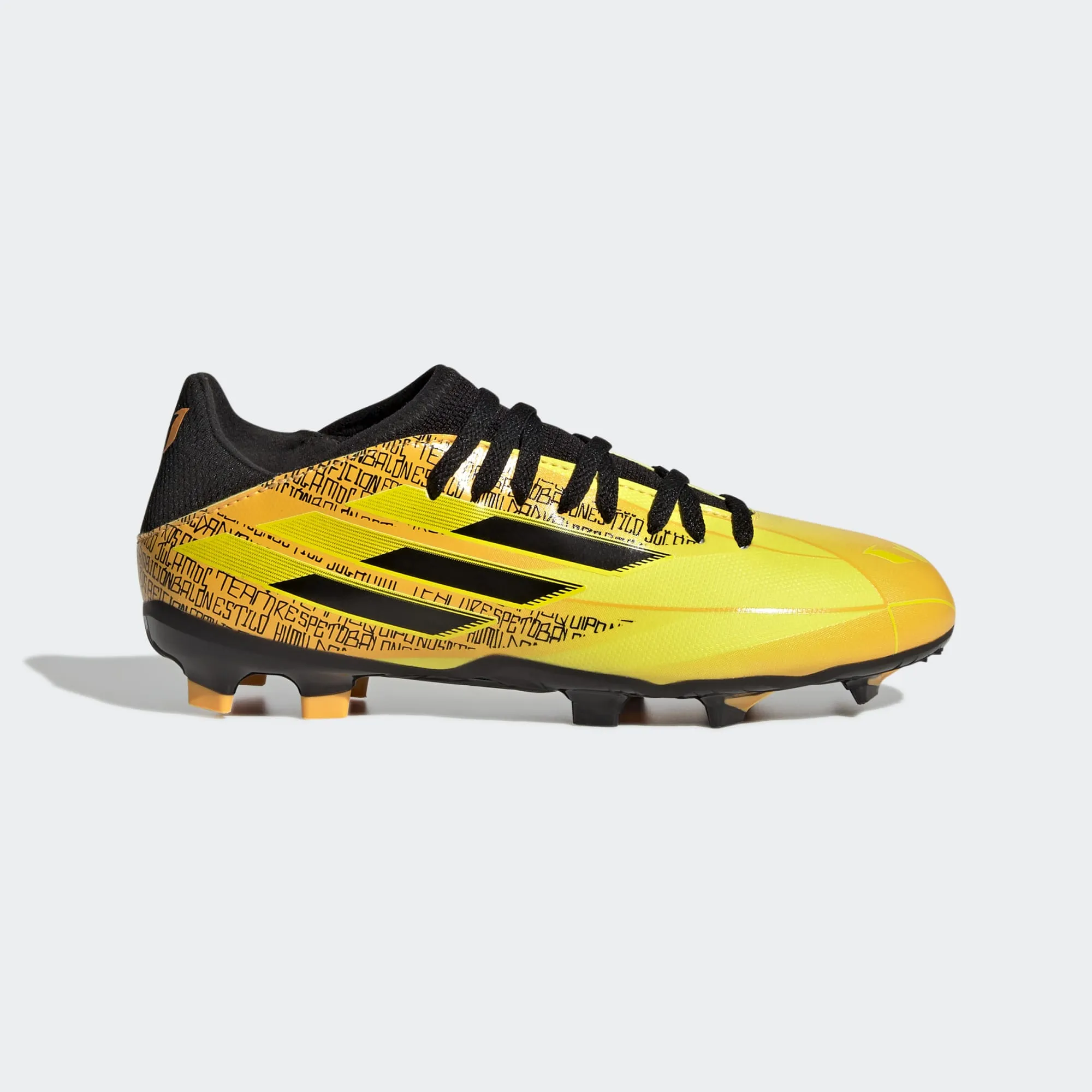 adidas X Speedflow Messi.3 FG Junior Cleats GW7420 SOLAR GOLD/CORE BLACK/BRIGHT YELLOW