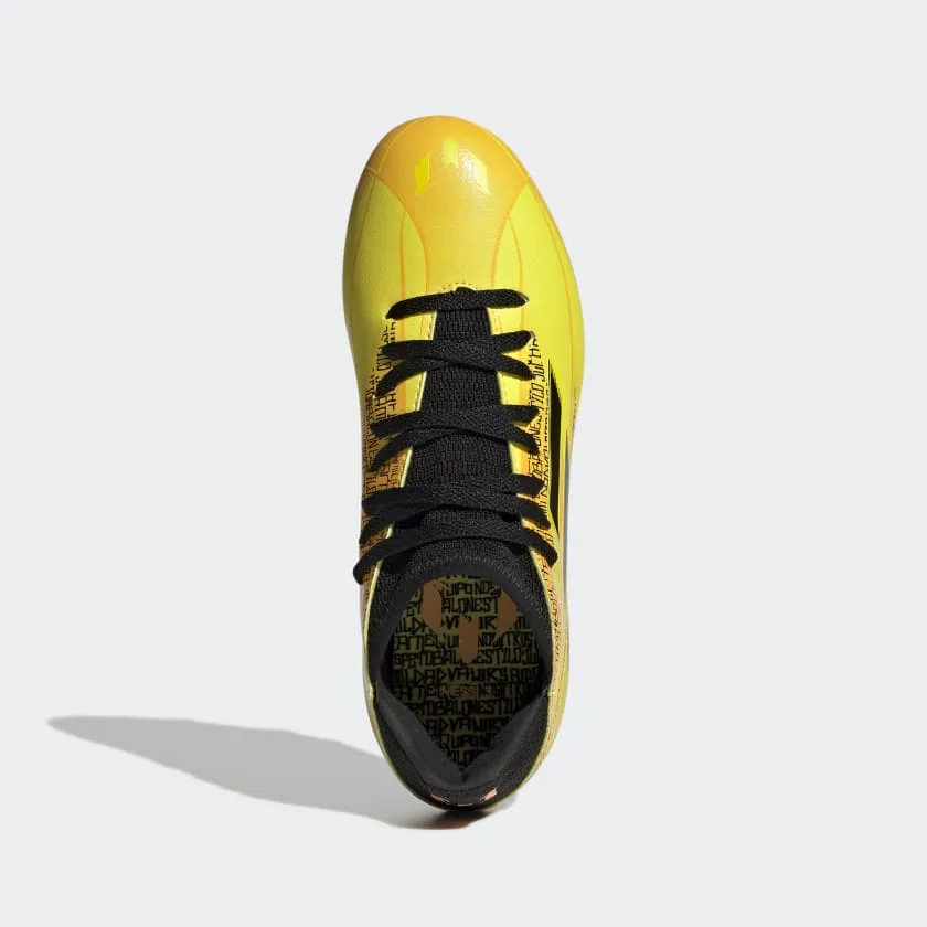 adidas X Speedflow Messi.3 FG Junior Cleats GW7420 SOLAR GOLD/CORE BLACK/BRIGHT YELLOW