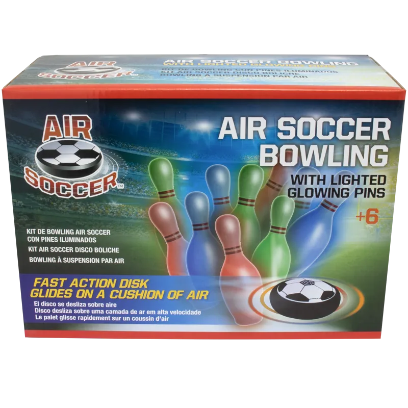 Air Soccer Bowling With Light-Up Pins, 7.37” H x 2.5” W