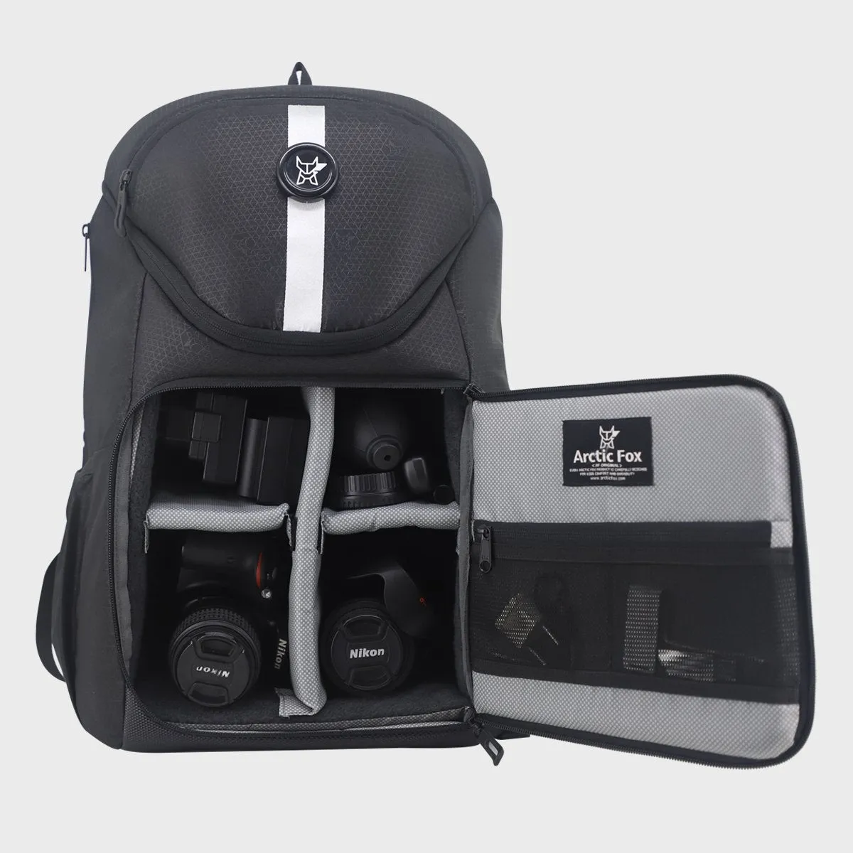 Arctic Fox Flash Jet Black Professional Dslr Camera Bag and Camera Backpack