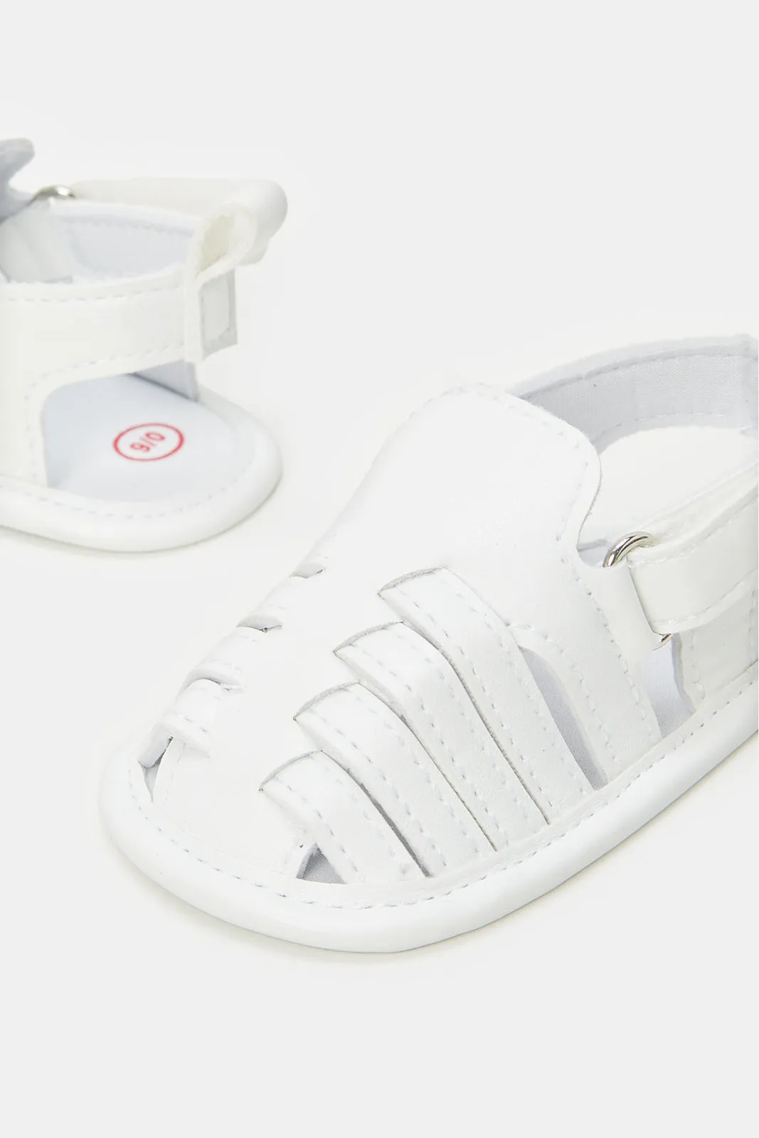 Baby Grey Velcro Pram Shoe