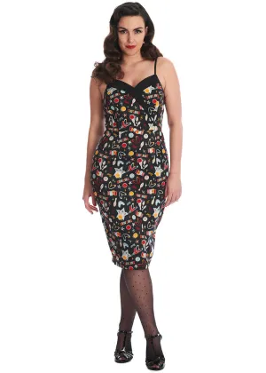 Banned Star Strike 50's Pencil Dress Black