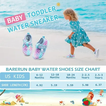 Barerun Baby Boys Girls Water Sport Shoes Barefoot Kids Aqua Socks Quick-Dry Beach Swim Pool Shoes Mermaid Scale InfantMermaid Scale,