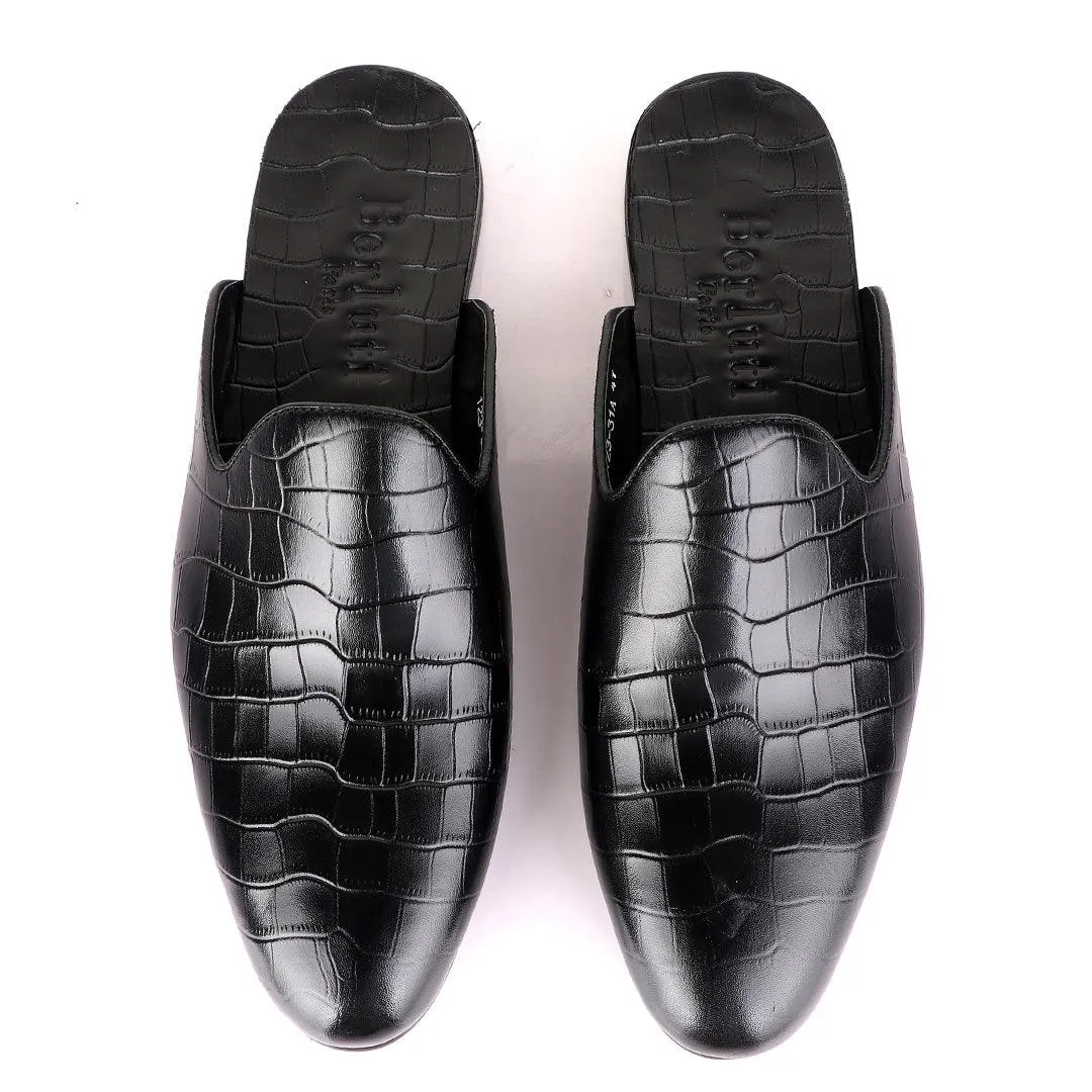 Berluti Mole Half Shoe Crocodile Skin -Black