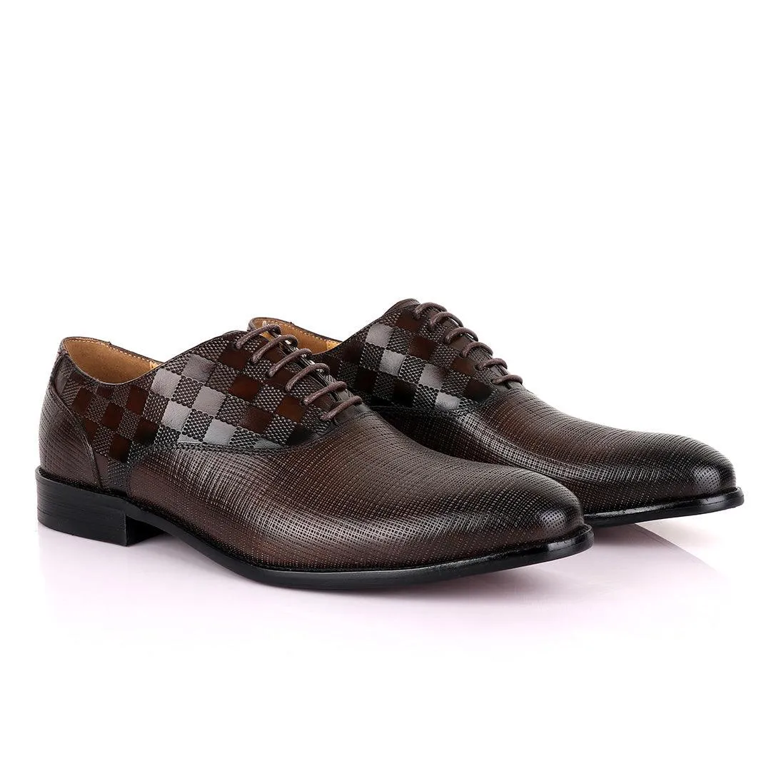 Berluti With Checkered Design  Derby shoes-Coffee