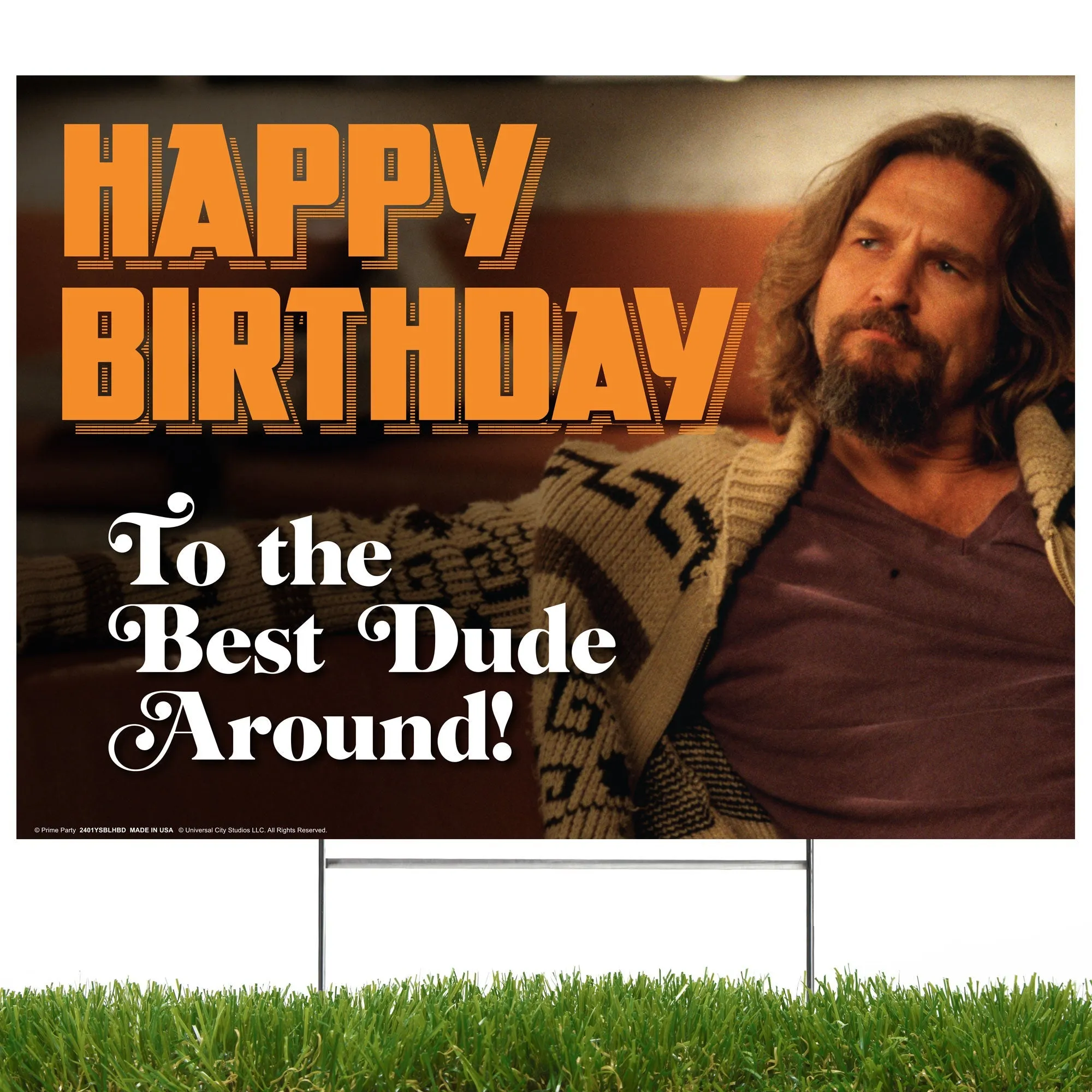 Big Lebowski Yard Sign with Lawn Stakes, Happy Birthday to the Best Dude