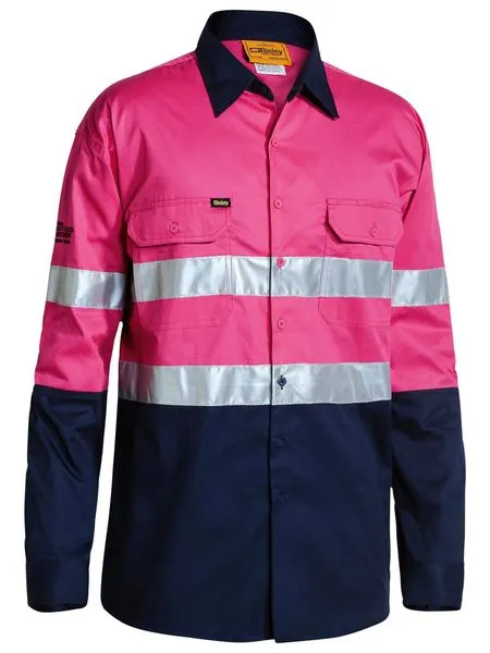 Bisley Taped Hi Vis Cool Lightweight Shirt-Long Sleeve (BS6896)