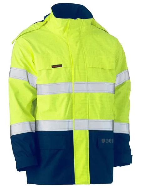 Bisley Taped Two Tone Hi Vis FR Wet Weather Shell Jacket (BJ8110T)