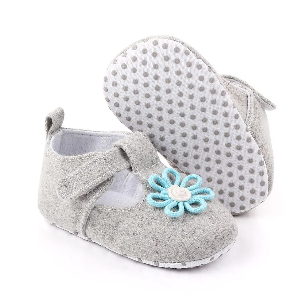 Blue Flower Grey Baby Velcro Bellies