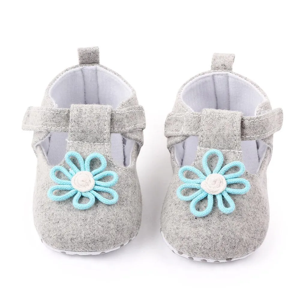 Blue Flower Grey Baby Velcro Bellies