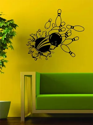 Bowling Burst Wall Decal Decor Art Sticker Vinyl Room Bedroom Home Teen Inspirational Sports Bowl Alley Lane