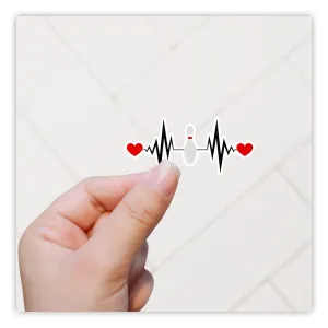 Bowling Heartbeat Die Cut Sticker (2742)