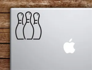 Bowling Pins Laptop Wall Decal Sticker Vinyl Art Quote Macbook Apple Decor Car Window Truck Teen Inspirational Girls Sports