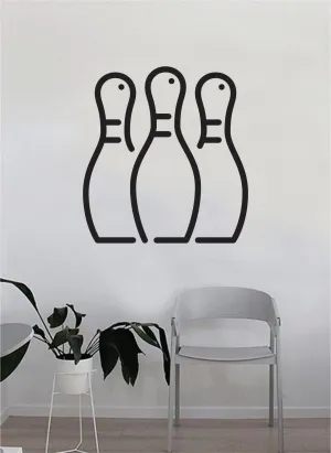 Bowling Pins Wall Decal Decor Art Sticker Vinyl Room Bedroom Home Teen Inspirational Sports Bowl Alley Lane