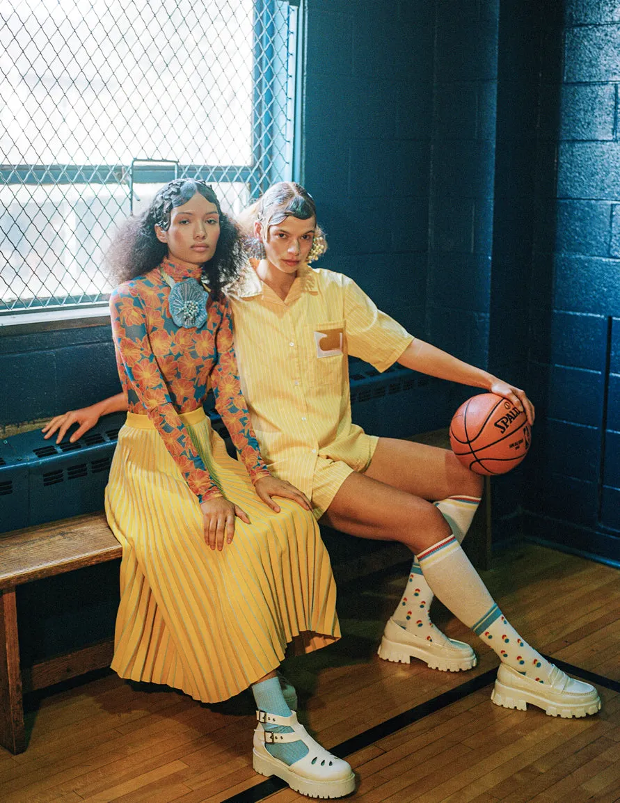 Bowling Shirt and Shorts Set in Sunflower