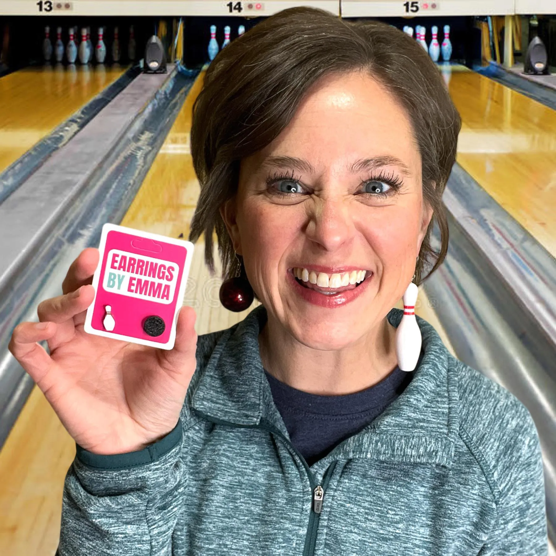 Bowling Studs Hypoallergenic Earrings for Sensitive Ears Made with Plastic Posts