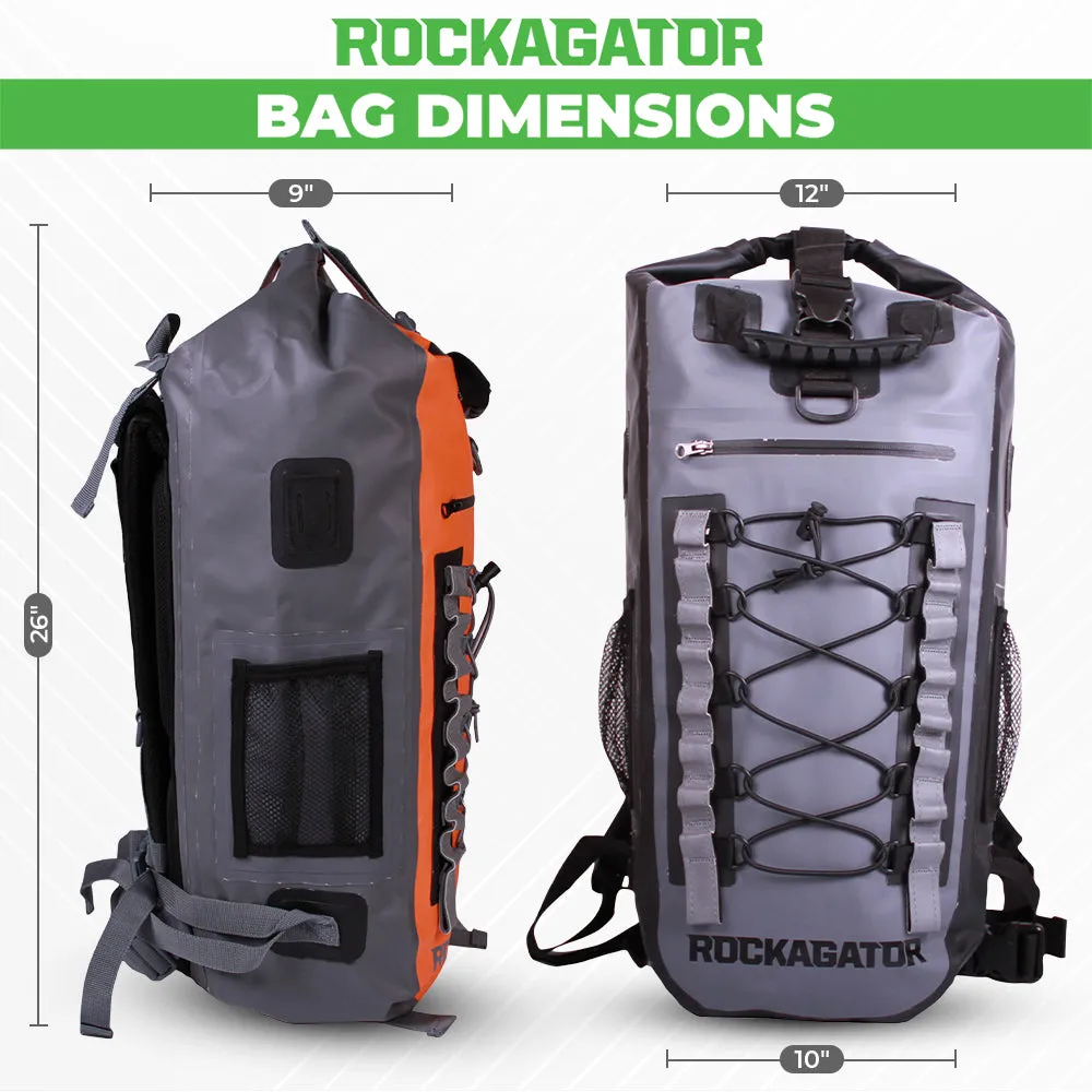 BUNDLE SPECIAL Rockagator Hydric Series 40 Liter RedRock Waterproof Backpack & 2 DRY BAGS