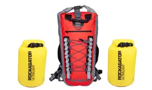 BUNDLE SPECIAL Rockagator Hydric Series 40 Liter RedRock Waterproof Backpack & 2 DRY BAGS