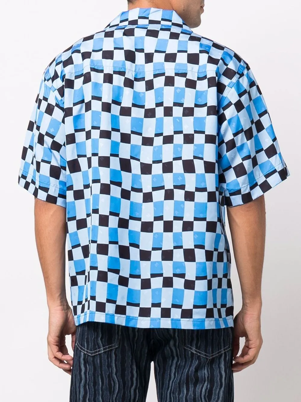 Check-Pattern Bowling Shirt