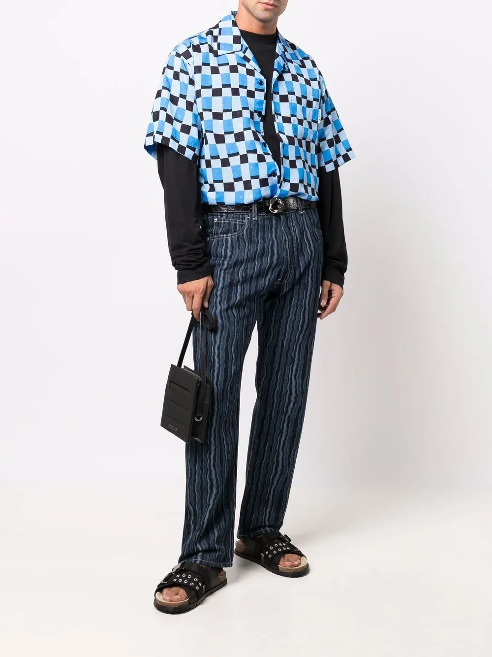 Check-Pattern Bowling Shirt