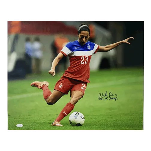 Christen Press Autographed 16 x 20 Kicking (JSA) Soccer