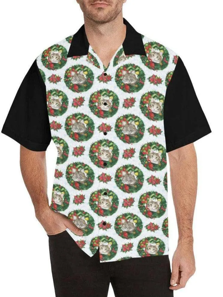 Christmas Cats Retro Bowling Shirt