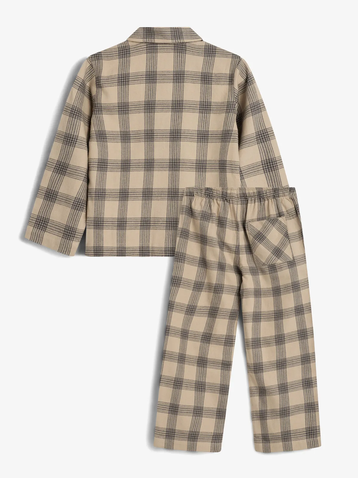 Cotton Flannel Pajamas - Tween - Grey/Beige