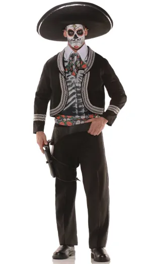 Day of the Dead Mens Plus Size Mariachi Skeleton Costume