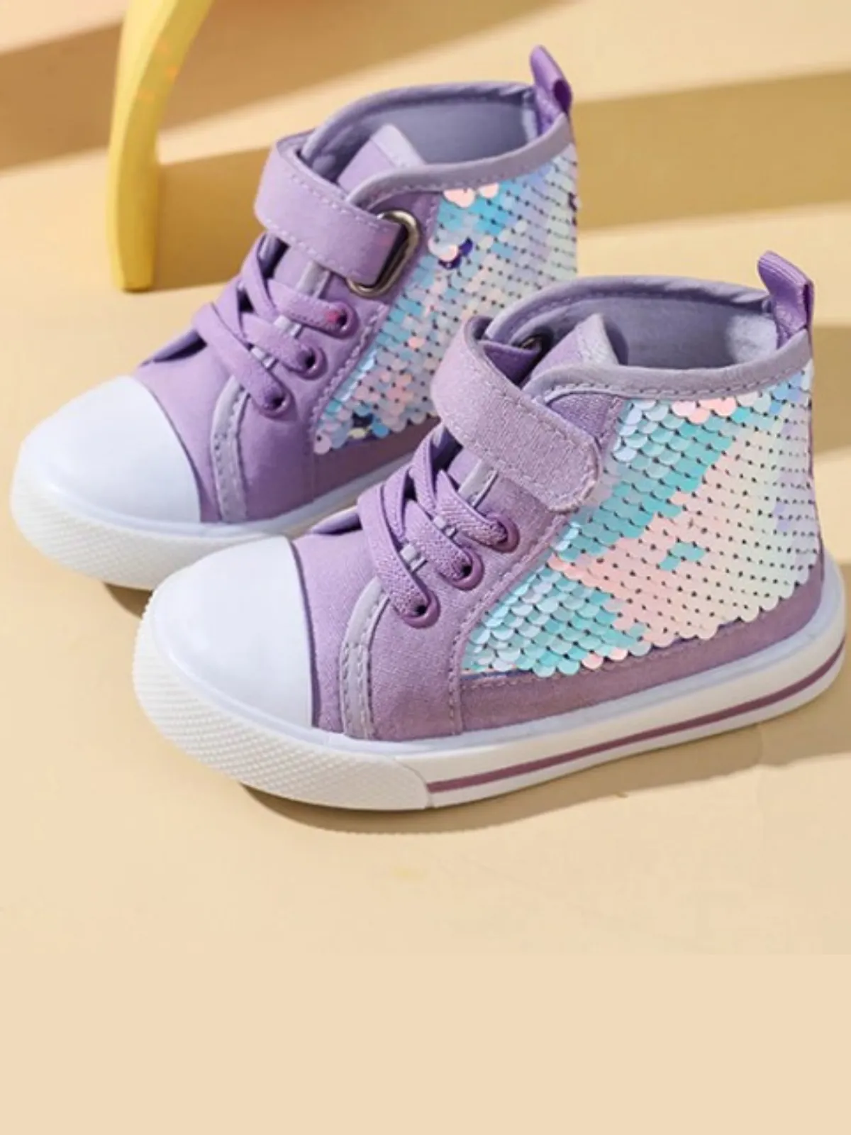 Dazzle On High-Top Sequin Sneakers By Liv and Mia