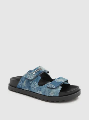 Denim Fabulon Chunky Slide Sandals