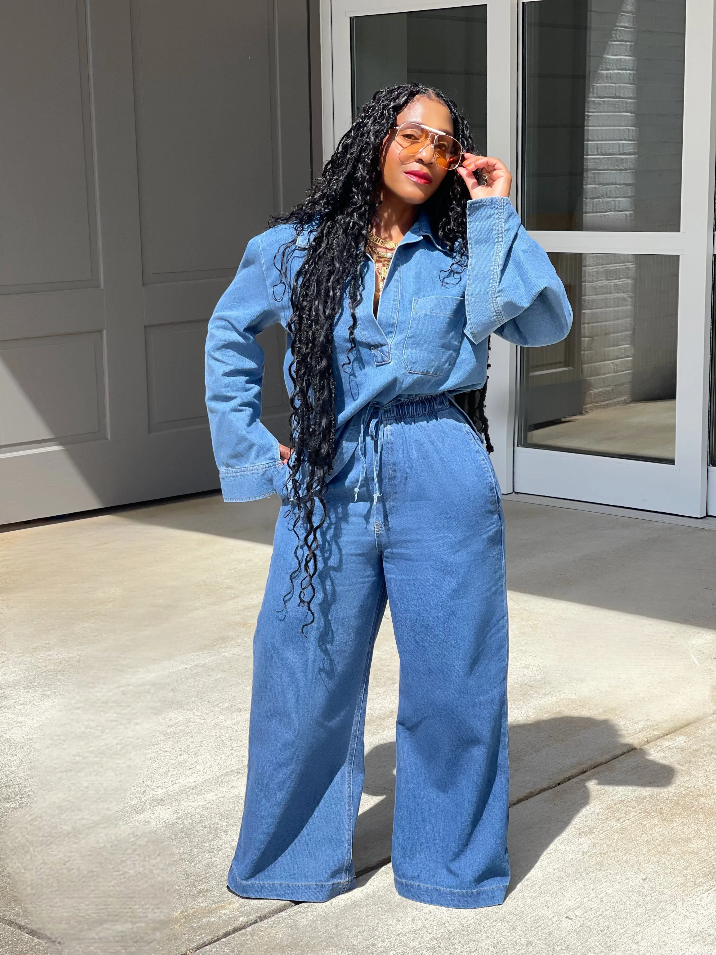 Denim Pant Set