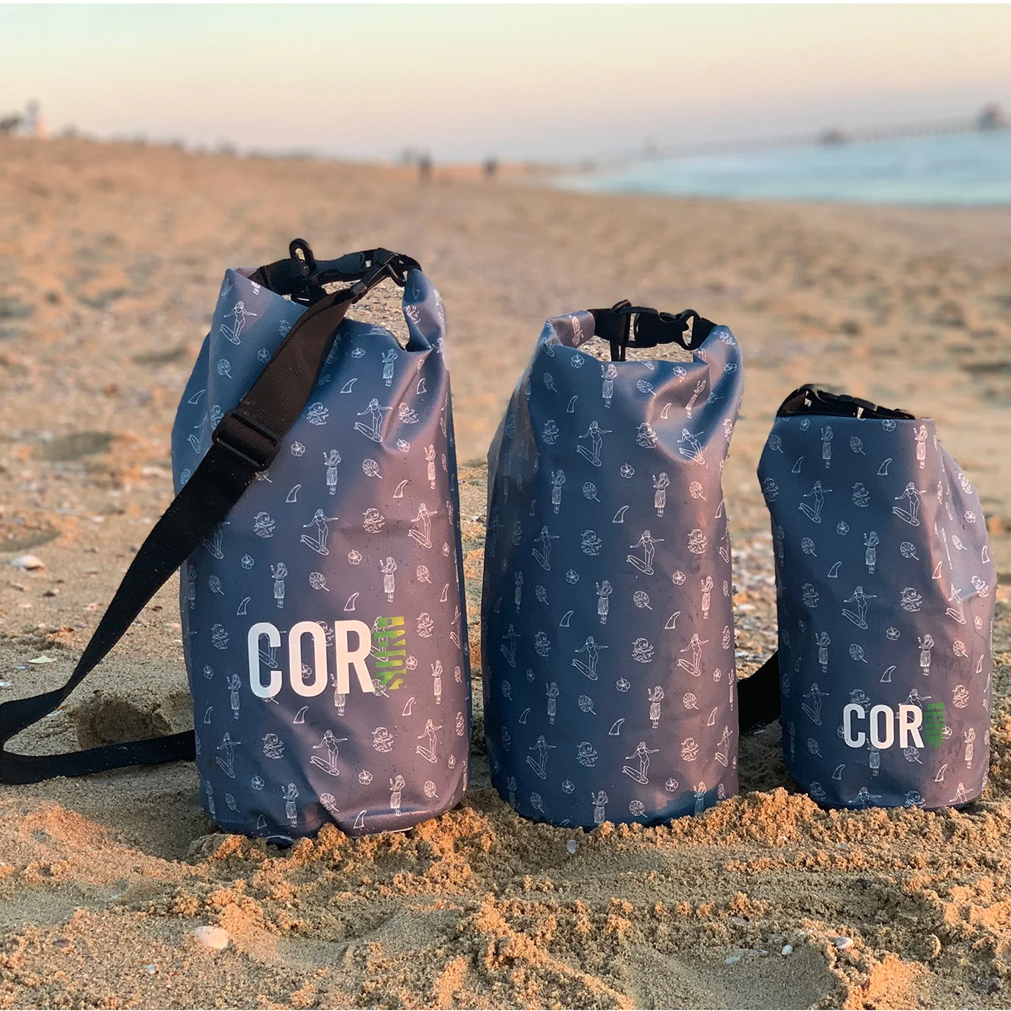 Dry Bags (Hawaiian Print): 3L, 5L, 10L, 15, and 3-Packs