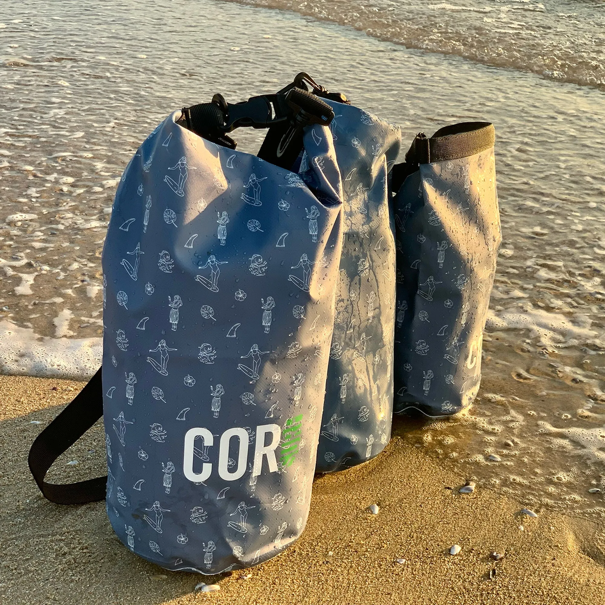 Dry Bags (Hawaiian Print): 3L, 5L, 10L, 15, and 3-Packs