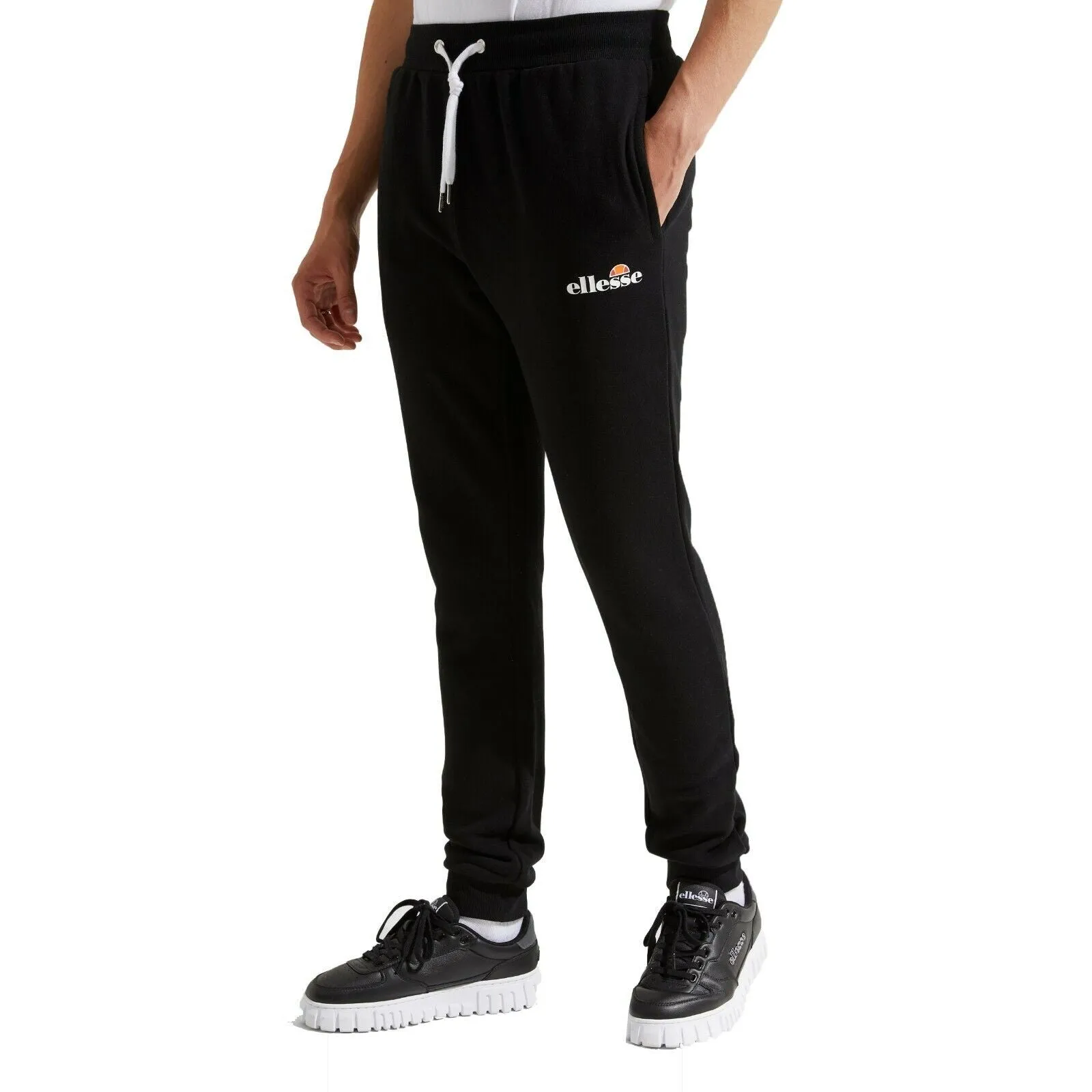 Ellesse Mens Joggers Sweatpants Fleece Casual Running Bottoms Cuffed Sweat Pants