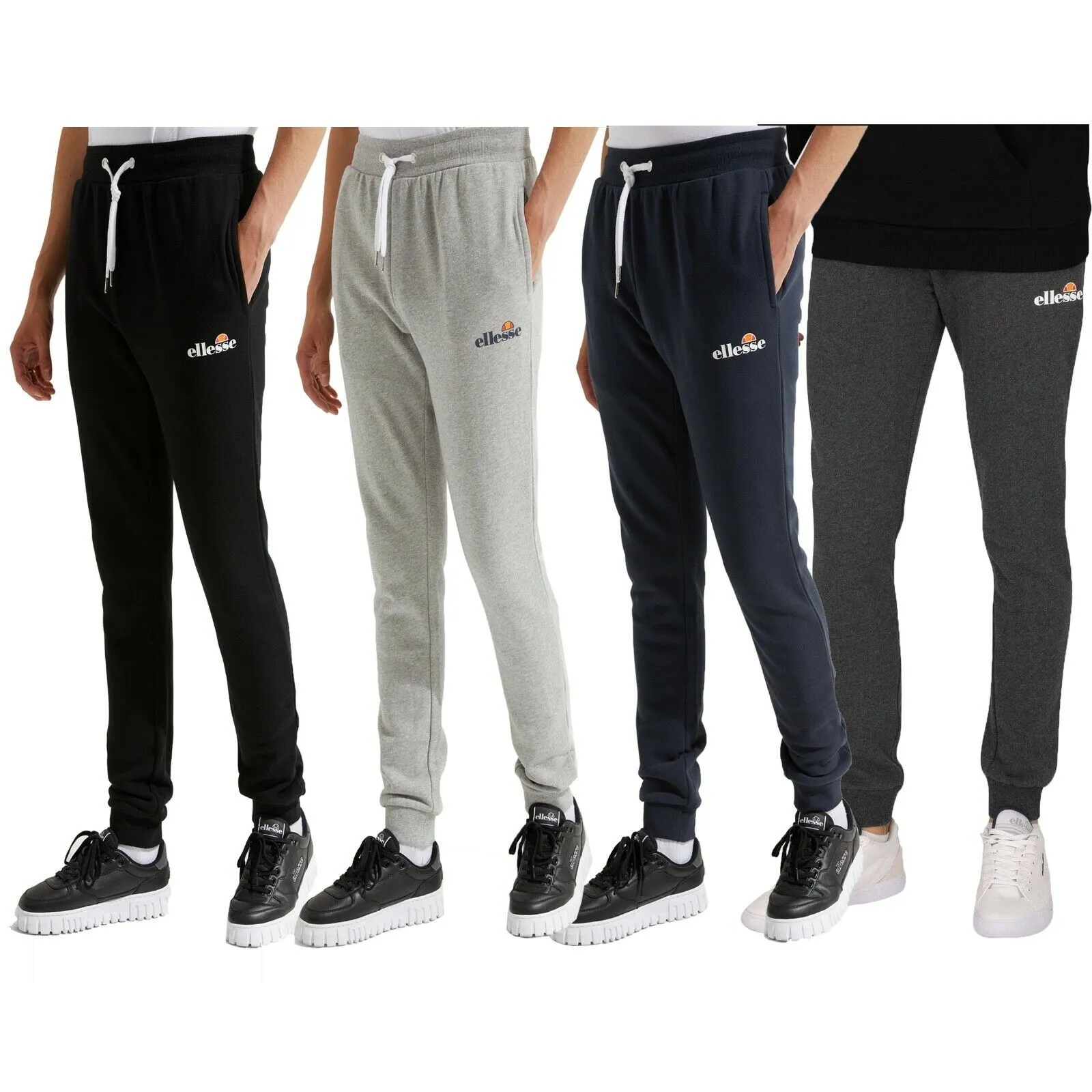 Ellesse Mens Joggers Sweatpants Fleece Casual Running Bottoms Cuffed Sweat Pants