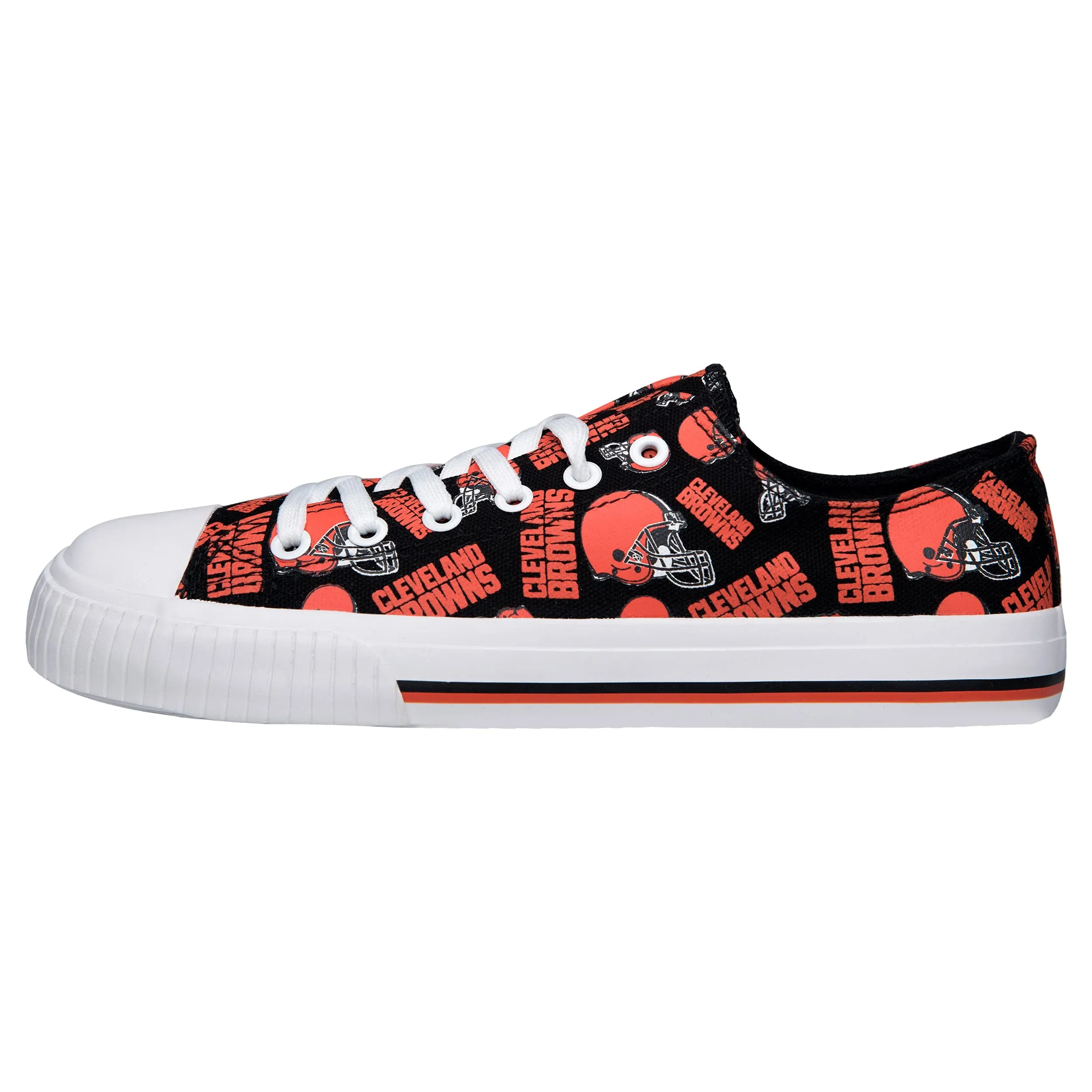 FOCO Cleveland Browns NFL Womens Low Top Repeat Print Canvas Shoes - 9