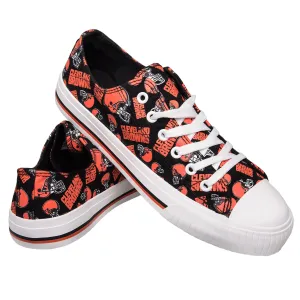 FOCO Cleveland Browns NFL Womens Low Top Repeat Print Canvas Shoes - 9