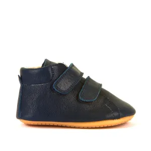 Froddo: Double Velcro Pre-Walker Shoes - Navy Blue Leather