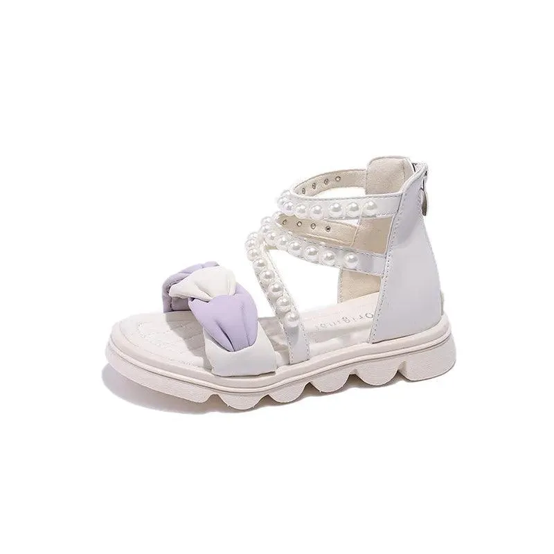 G05051 Gladiator Sandals: Children's Girls Casual Weave Sweet Shoes