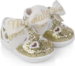 Girls Gold Glitter Shoes