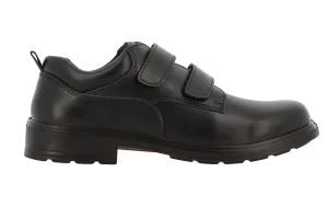 Hush Puppies Boys Velcro School Shoes - Black