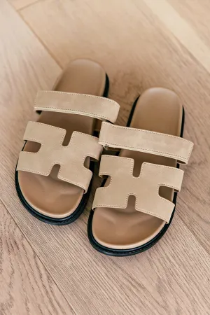 IN STOCK!! The Lowkey Famous Slide in Khaki